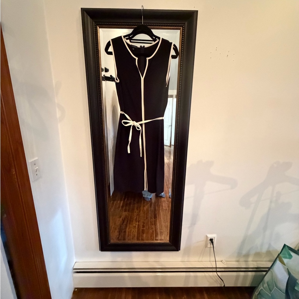 Talbots Black Dress with Cream Trim